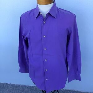 Robert Graham Vibrant Purple Longsleeve Button Down Dress Shirt 100% Cotton